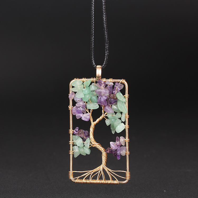 Ethnic Style Tree Crystal Plating Pendant Necklace 1 Piece