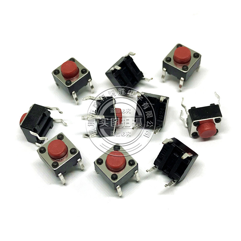 6*6*5轻触开关4脚微动按钮微型电磁炉配件面板按键开关红/蓝/白