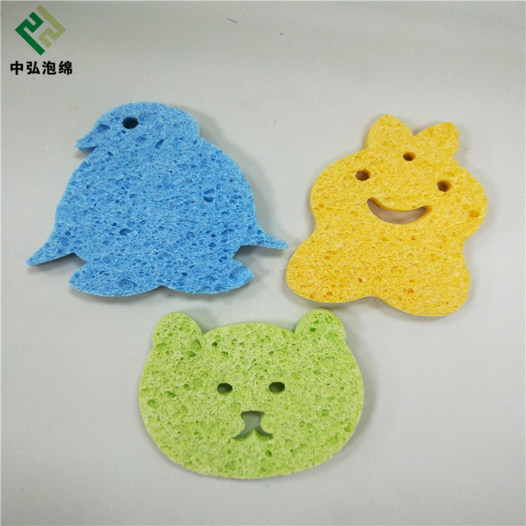 卡通动物造型清洁木浆棉 海绵压缩木浆棉 吸水膨胀吸水变软海绵