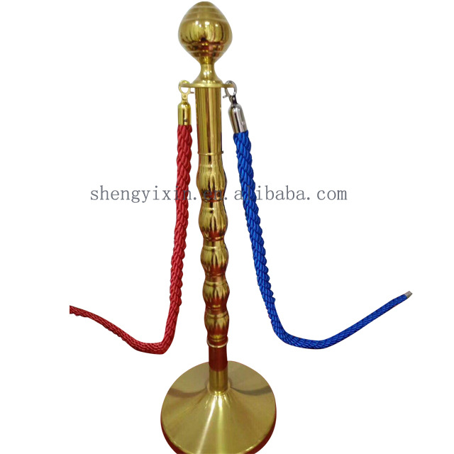 钛金圆球栏杆水晶柱一米线栏杆座叭盘迎宾柱礼宾杆带挂绳排队围栏