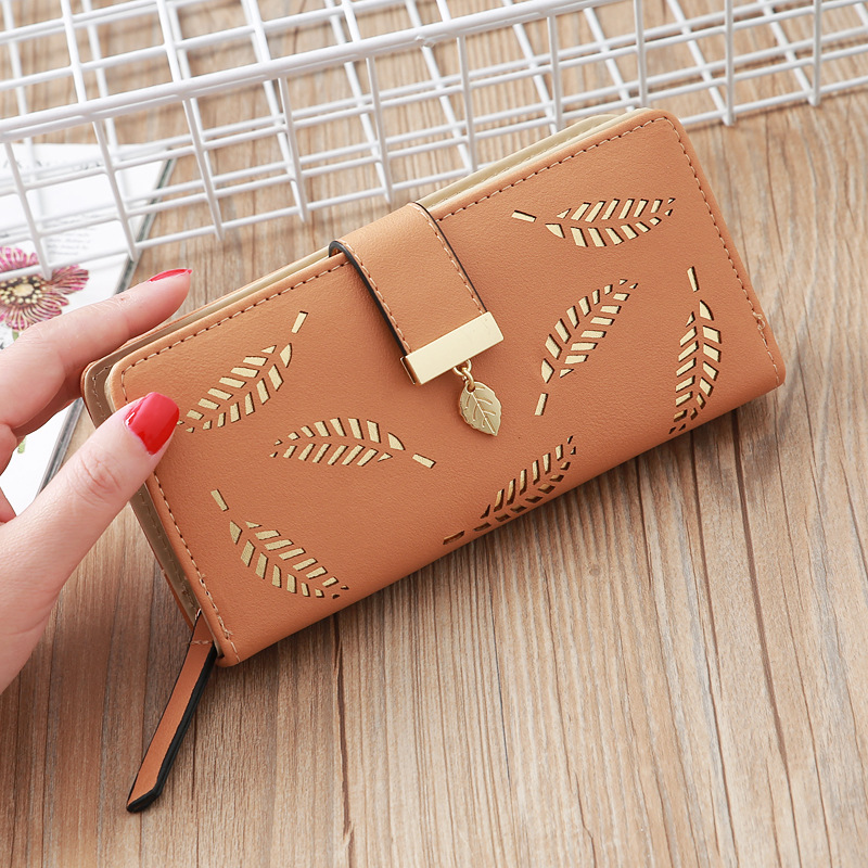 Women's Leaves Pu Leather Zipper Wallets display picture 4