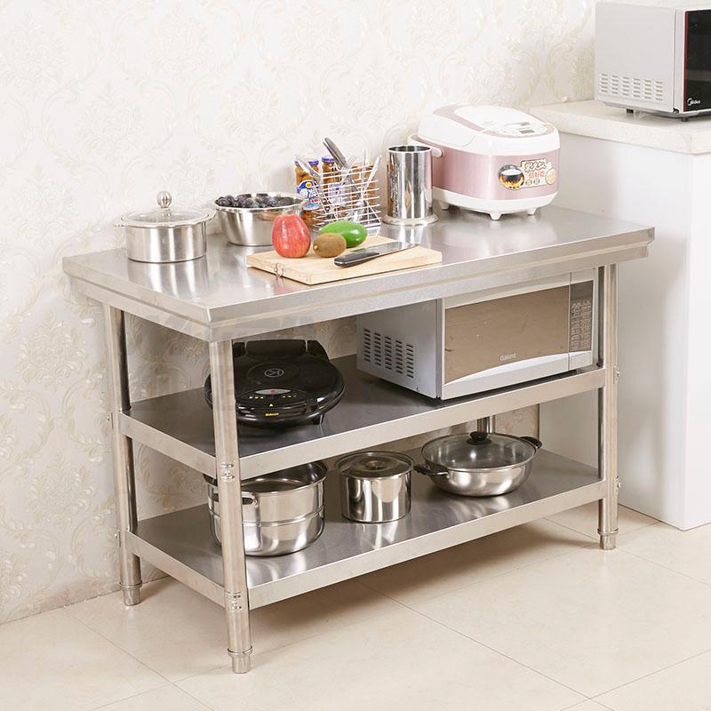 three layers Stainless steel Console Hotel commercial Playing Hodeidah hotel workbench kitchen Vegetable Table mesa platform
