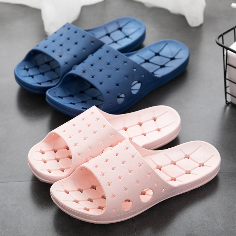 夏季浴室拖鞋男女洗澡防滑漏水速干居家室内情侣家用洞洞PVC凉拖|ms