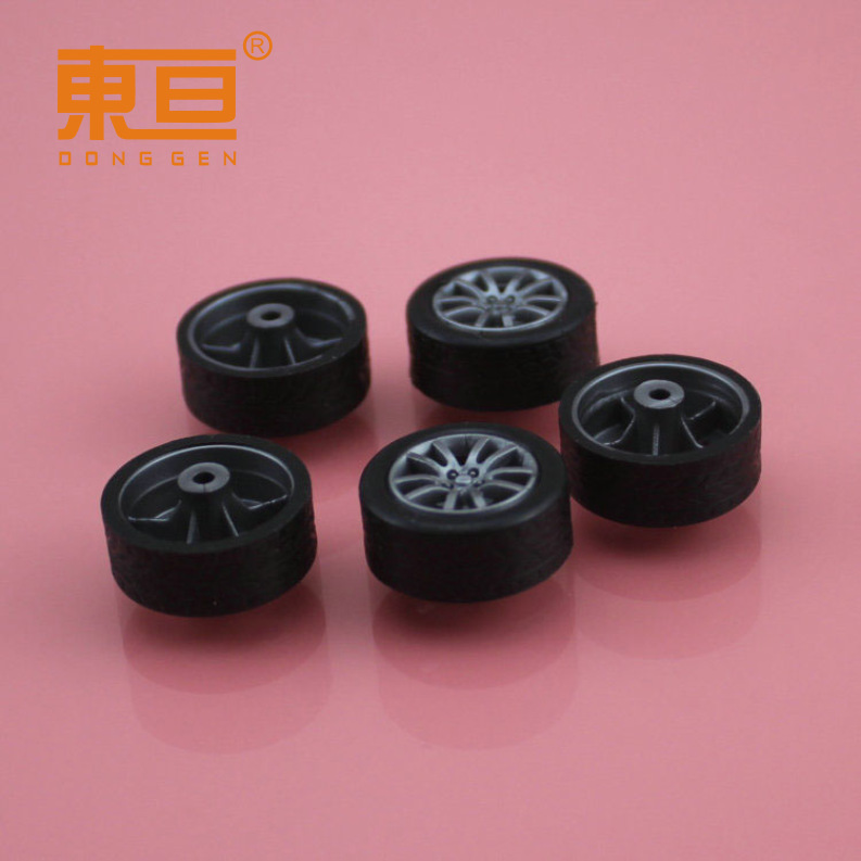 XJ182AH细银 包胶车轮 玩具车轮 橡胶车轮 玩具配件 科技积木零件