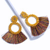 Fashionable accessory, woven earrings handmade, suitable for import, boho style