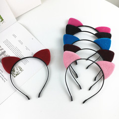 秋冬新款髮飾可愛毛絨貓耳朵發箍日系甜美卡通賣萌頭箍節日壓發卡