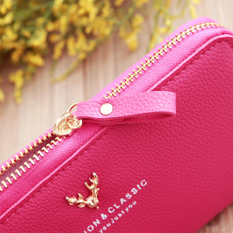 Fashion Deer Head Long Multifunctional Embroidered Portable Wallet Wholesale display picture 5