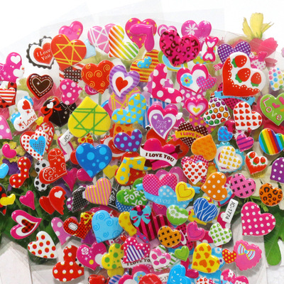 幼兒卡通愛心立體泡泡貼 兒童貼畫寶寶獎勵貼紙 定做小禮品贈品