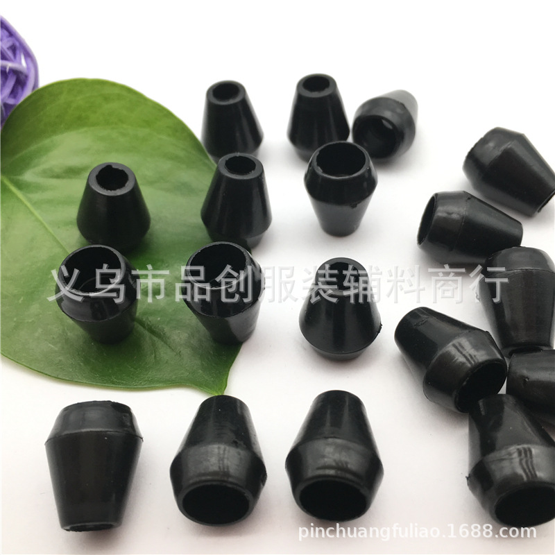 厂家直销黑色无盖塑料吊钟绳扣 箱包服装尼龙吊钟 绳子调节扣