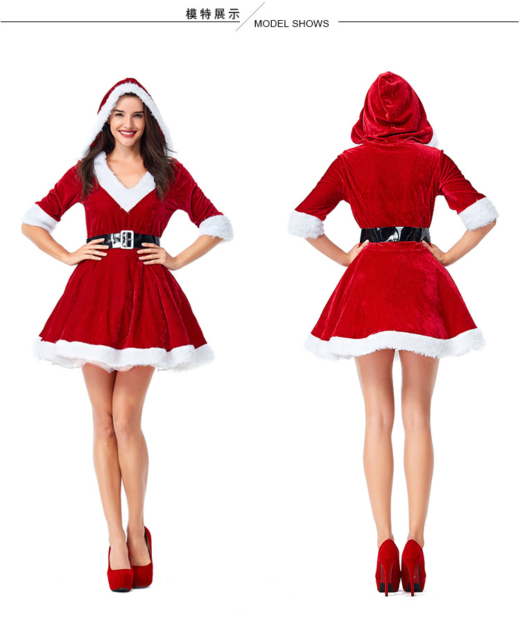 Christmas Costume V-neck Fluffy Princess Dress Party Dress display picture 3