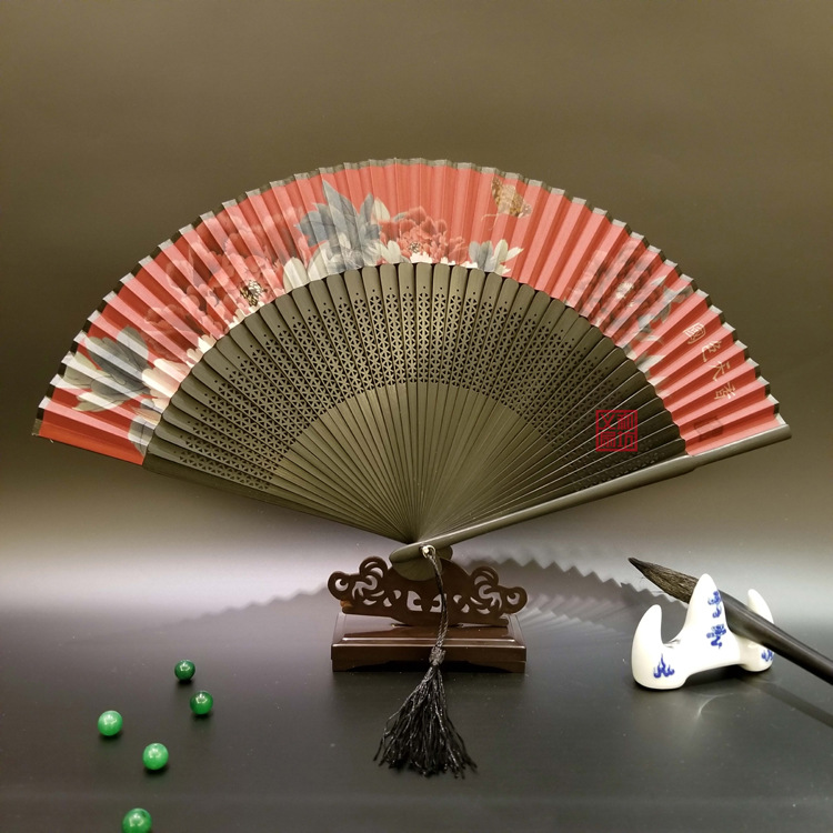 批发绫绢女扇中国风古典出国送礼礼品女士扇子折扇子定制定做绢扇-阿里巴巴