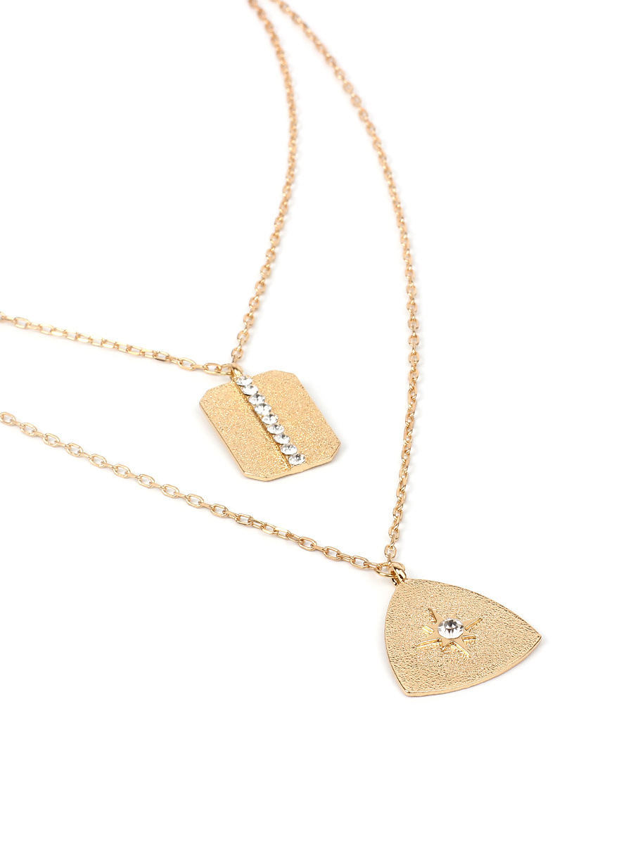 14g Weight Pendant Necklace Classification Travel Occasion Women'S Gender Gold, Silver Color Fashion Golden Square  Pendant Necklace Wholesale 7
