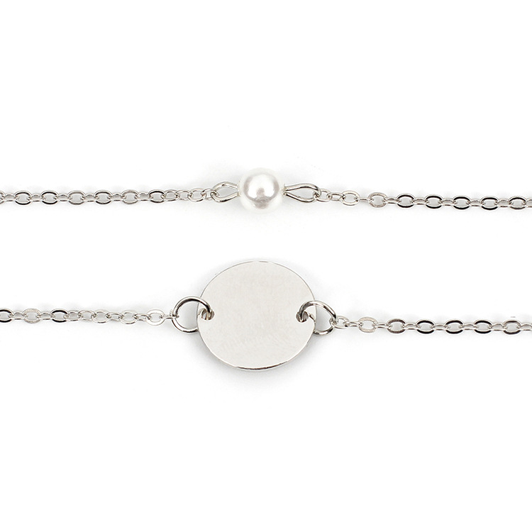 Alloy Material New Fashion Bohemian Style Clavicle Chain Choker Pearl Multilayer Necklace For Women