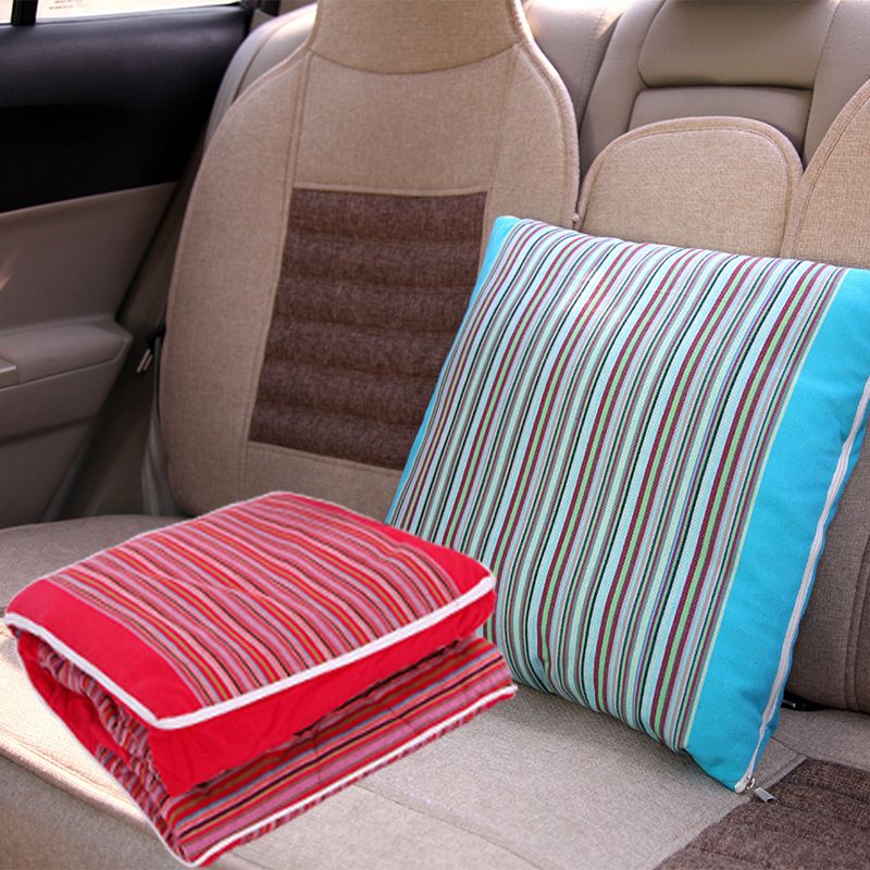 automobile Pillow Blanket Dual use The old coarse cloth Triple summer quilt pillow Pillow thickening Cushion Siesta quilt