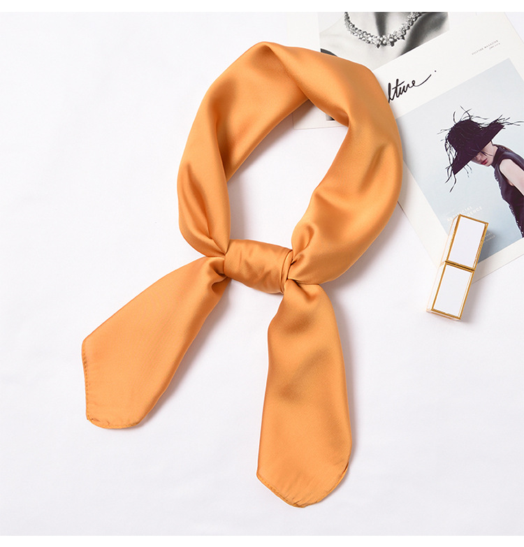 123g Weight Silk Scarf Classification Daily Occasion Satin Material Solid Color Pattern Summer, Spring, Autumn Season Women'S Gender Simple Style Style Women's Simple Style Solid Color Satin Silk Scarves 28