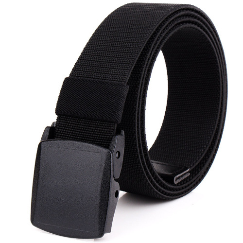 YKK buckle Korean men's woven belt casual canvas nylon belt elastic elastic versatile youth belt