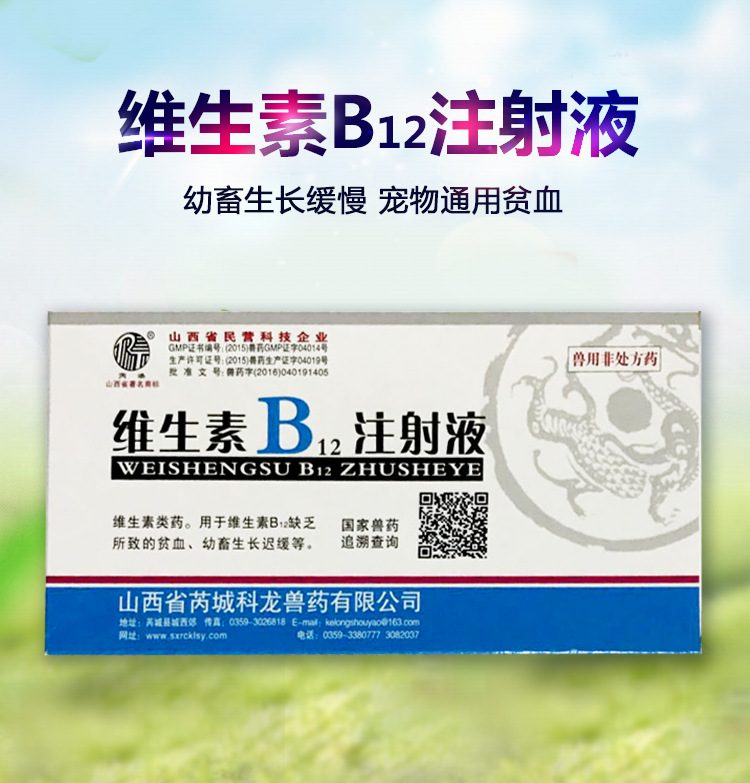 兽药兽用 维生素B12注射液 宠物猫狗神经炎贫血生长缓慢VB12针剂