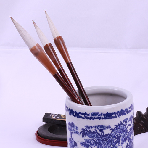 Wholesale student langhao and white cloud brushes, large, middle and European regular script pens, beginner pens, inks, paper and inkstones, calligraphy supplies for sale