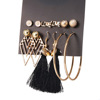 Earrings, set, European style, suitable for import, 6 pair