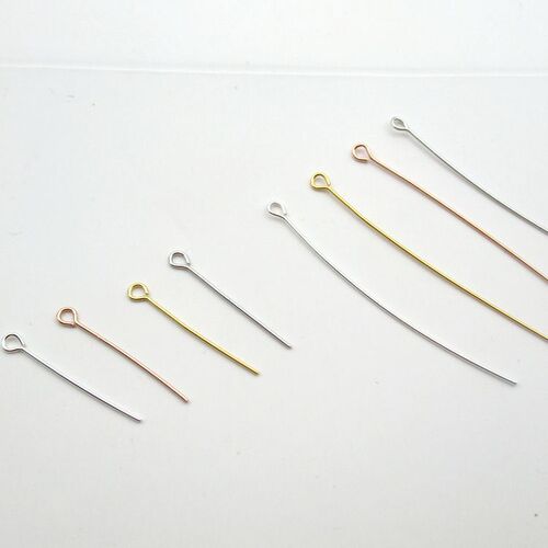 Sterling silver S925 T-shaped needle DIY jewelry accessories ball needle 9-shaped needle ball needle flat head needle T-shaped needle round head needle gold-plated