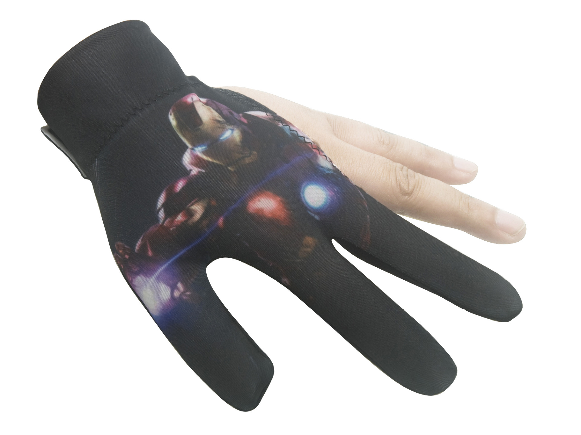 Alto elástico antideslizante resistente al desgaste transpirable de tres dedos guantes de billar guantes sunoke guantes de billar al por mayor