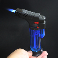 QL002 switch locking and setting fire double flame transparent lighter creative plastic double direct flush welding gun lighter