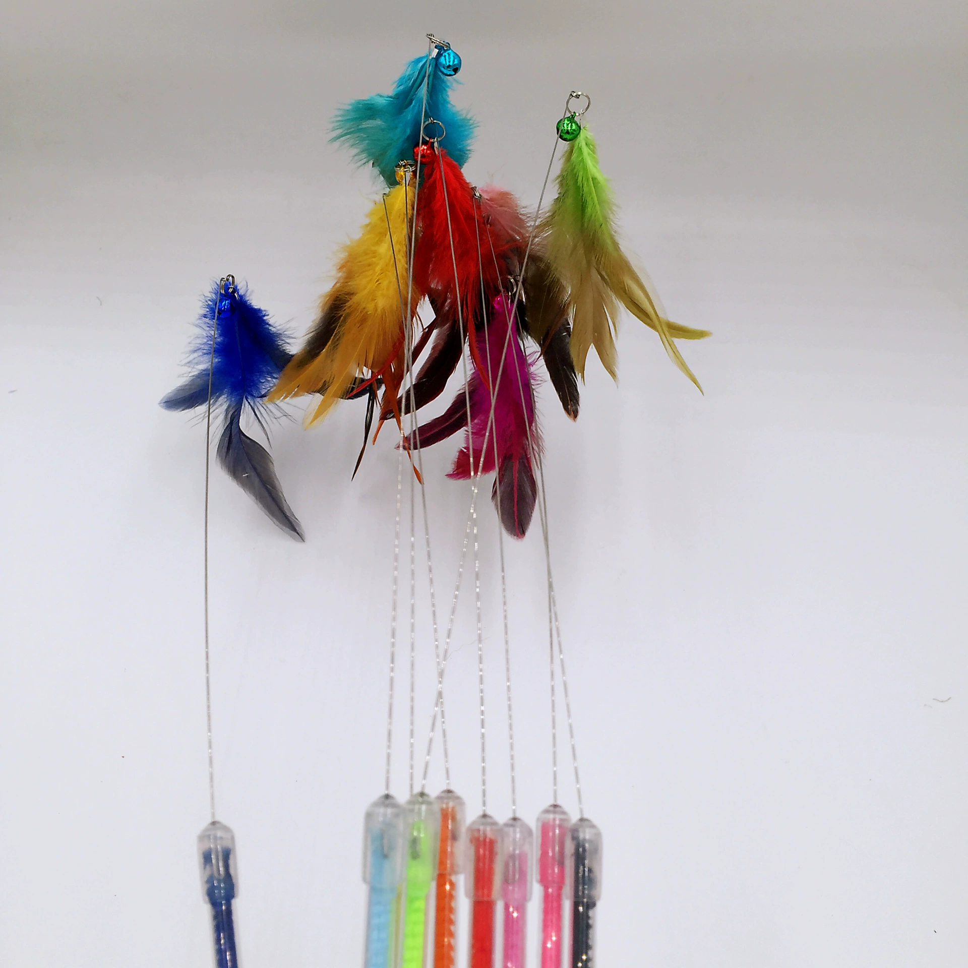 Evanity Fun Cat Stick Куриное перо Stretch Fun Cat Stick Длинный стержень Цвет Fun Cat Stick Игрушка для кошек