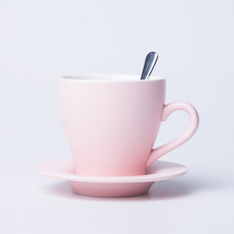 Taza de cerámica creativa taza de agua taza de moda simple taza de café caja de regalo conjunto de cuchara al por mayor