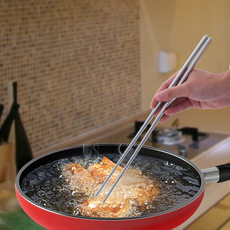 展明加长筷子不锈钢304防滑防烫长筷子捞面筷油炸筷火锅筷子36cm