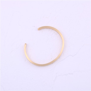 Simplistic Golden Brushed Simple Open Bracelet Plain Ring All-match European and American Minimalist Female Titanium Steel Cold Style