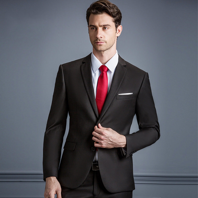 Spring high-grade Men's Suit Korean Edition Self cultivation Professional suit business affairs leisure time interview coverall suit