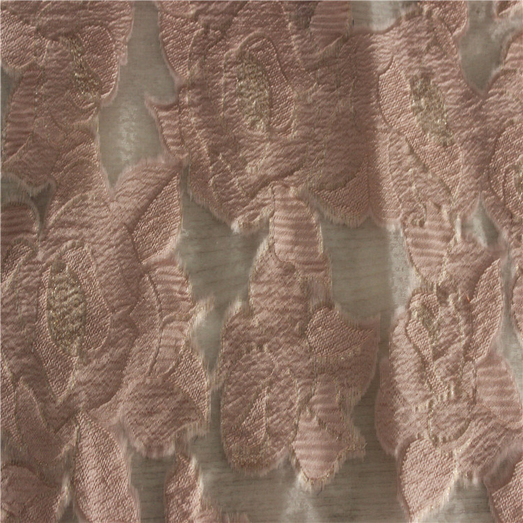 金丝月季花图案梭织提花剪花布面料适用于服装装饰沙发布鞋子布