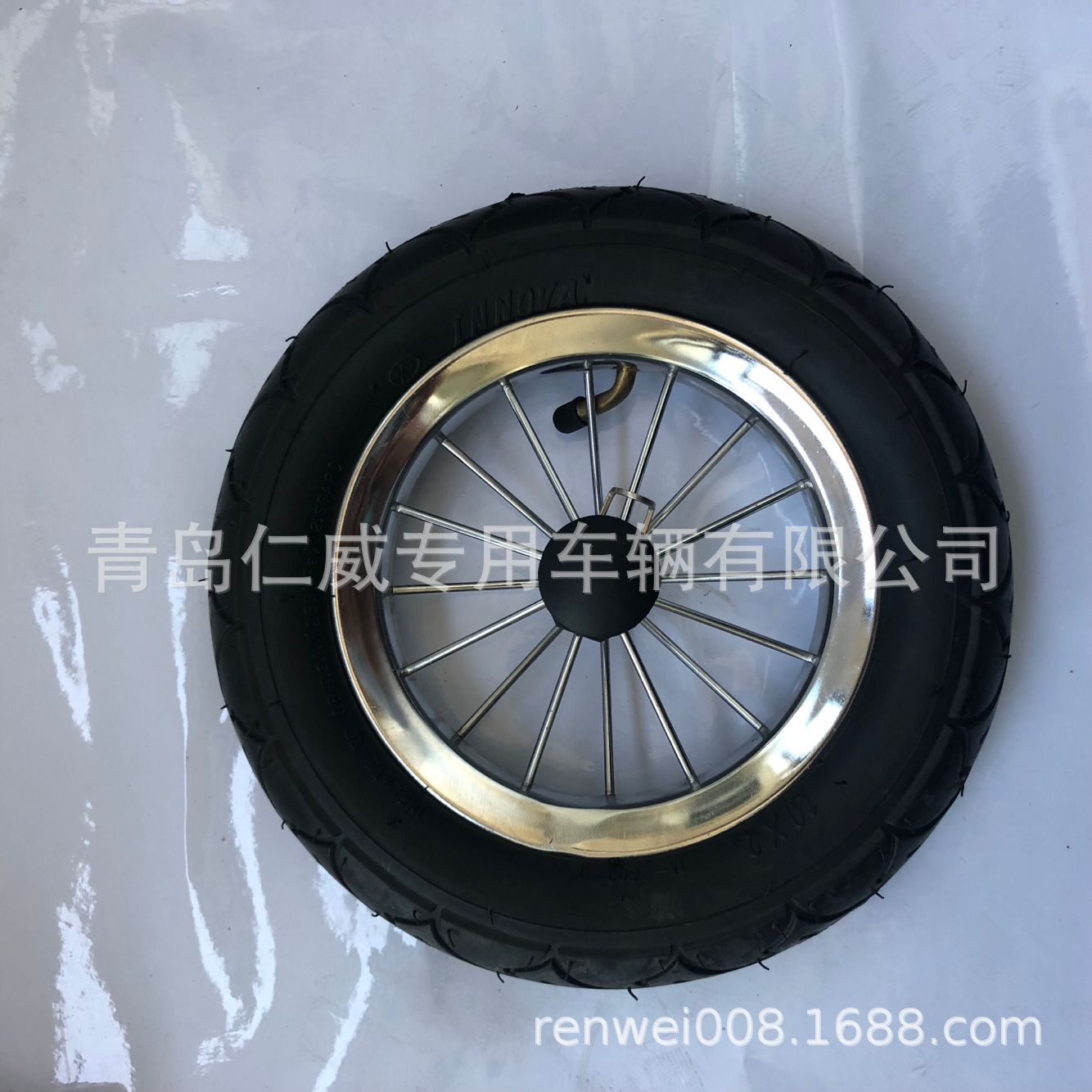 10x2 辐条轮  10*2 橡胶充气 轮  10寸童车轮带快拆 带安全锁扣
