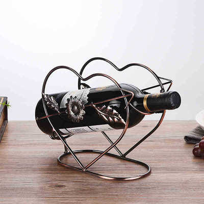 欧式红酒架创意葡萄酒架子复古铁艺摆件时尚简约红酒瓶架
