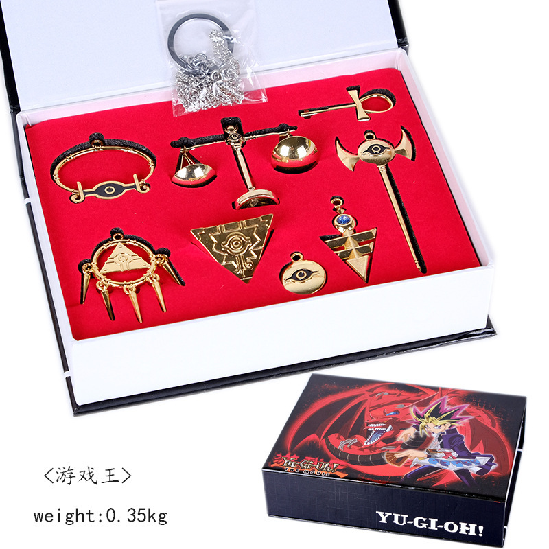 Yu-Gi-Oh Key Chain Millennium Building Blocks Artifact Necklace Set Animation Tin Stick Wisdom Wheel Eye Pendant New Product