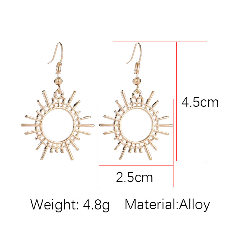 Gear Earrings Creative Geometric Alloy Jewelry Female Sun Earrings Wholesale display picture 2
