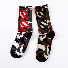 ins原宿潮牌迷彩大理石紋理男女中長襪筒襪子街頭滑板情侶潮批發