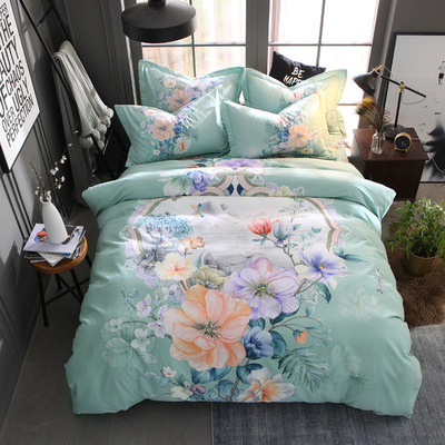 家纺秋冬加厚条格全棉生态磨毛四件套纯棉磨毛床上4件套被套床单