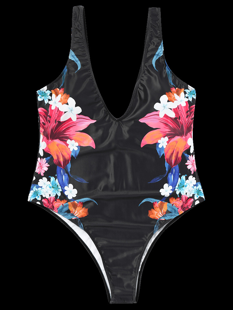 sexy printing one-piece ladies swimsuit   NSHL9847