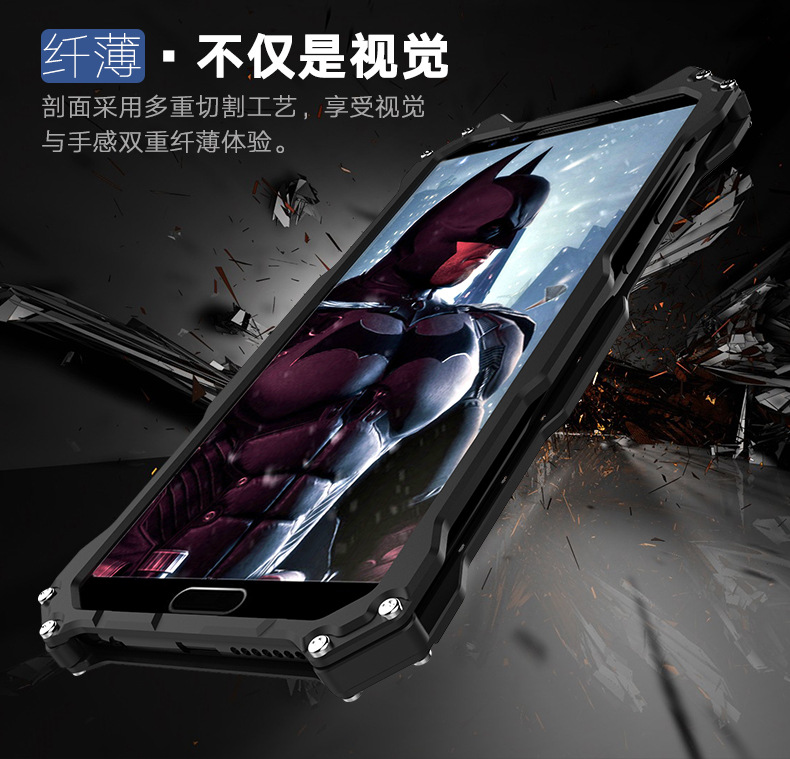 R-Just Batman Shockproof Aluminum Shell Metal Case with Custom Batarang Stent for Huawei nova 2s
