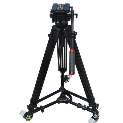 昱陽播音員提詞器專用三腳架 帶萬向腳輪  廣播級標准型雲台三腳