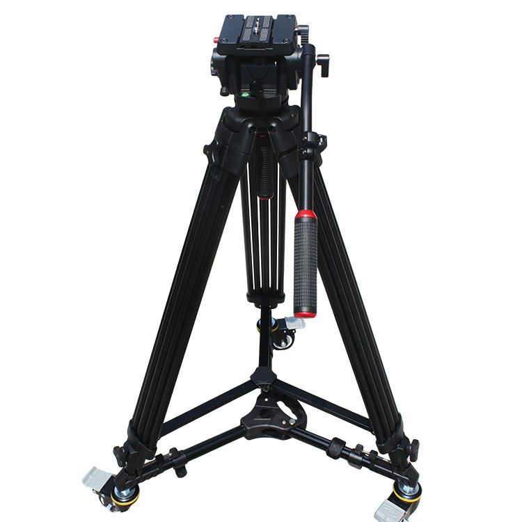 昱陽播音員提詞器專用三腳架 帶萬向腳輪  廣播級標准型雲台三腳