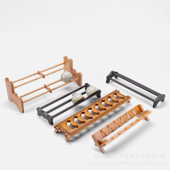 簡約托茶杯架子竹製茶具收納架家用功夫茶具實木瀝水架茶道晾杯架