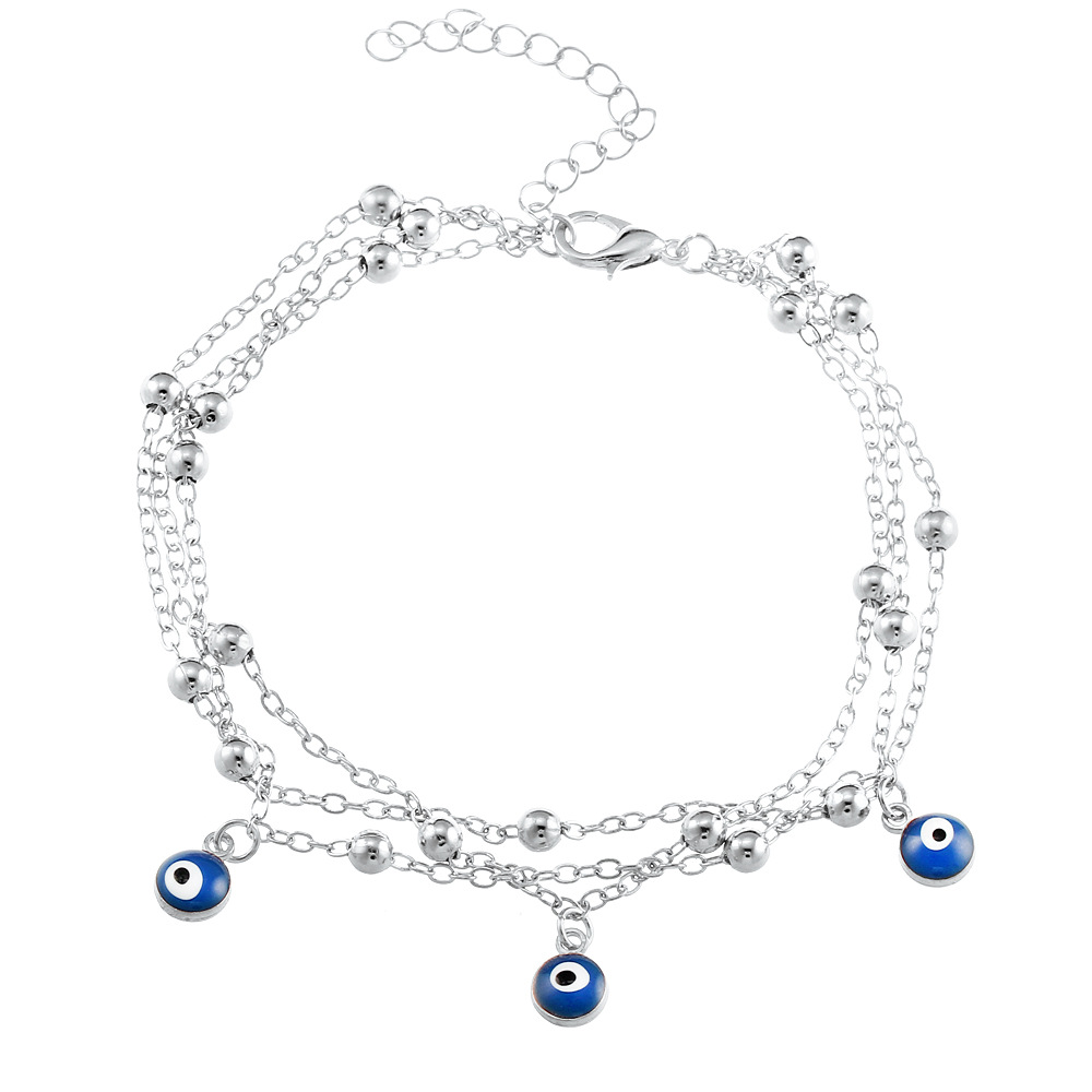 European And American Bohemian Summer Turkish Blue Eye Pendant Jewelry Bead Chain Beach Chain Anklet