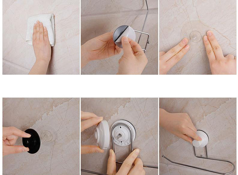 Suction Cup Paper Towel Rack Bathroom Wall Shelf Kitchen Paper Towel Rack Roll Paper Holder Towel Rack display picture 5