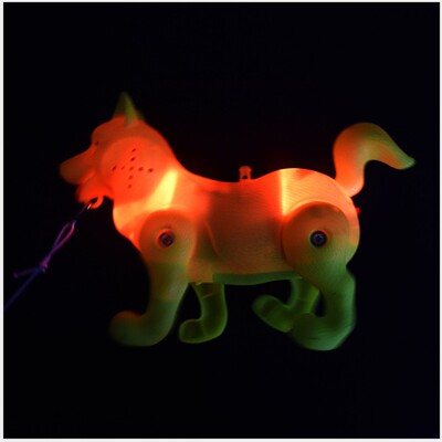 牵绳狼狗 发光音乐电动狗  益智爬行宠物万向狗 儿童夜市地摊玩具