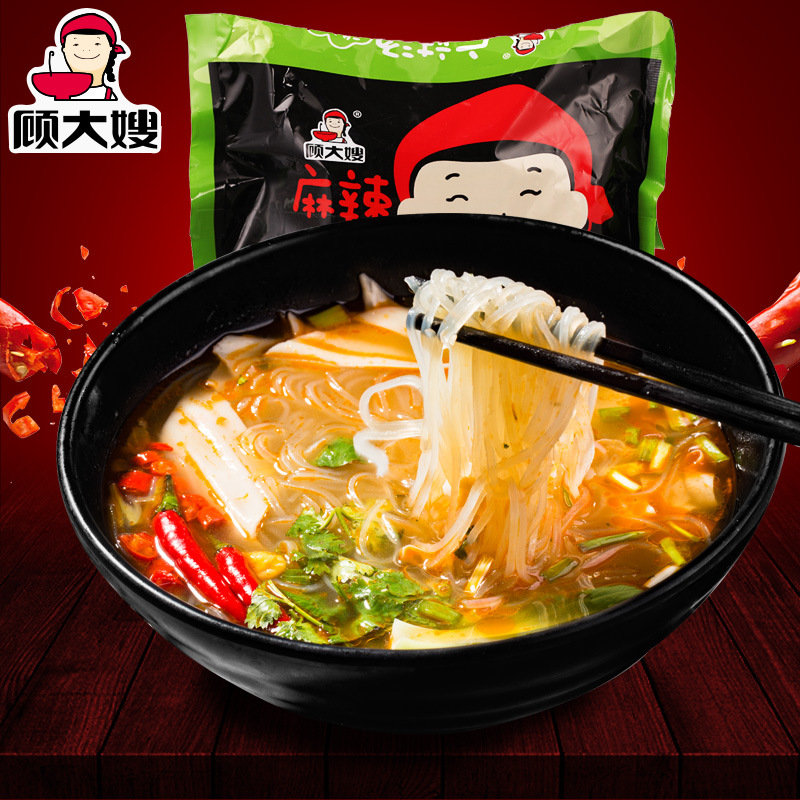 顾大嫂麻辣烫袋装 麻辣酸辣味整箱18袋 方便面粉丝速食方便米线