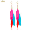 Fashionable high-end earrings with tassels, boho style