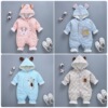 Newborn thickening one-piece garment baby Autumn and winter go out children pure cotton Romper Jumpsuit On behalf of