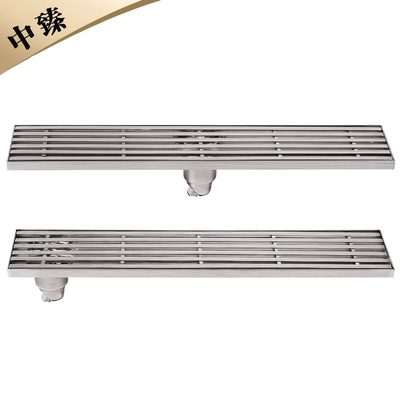 SUS304不锈钢大排量格栅式长地漏加大浴室防臭自封加厚长方形地漏